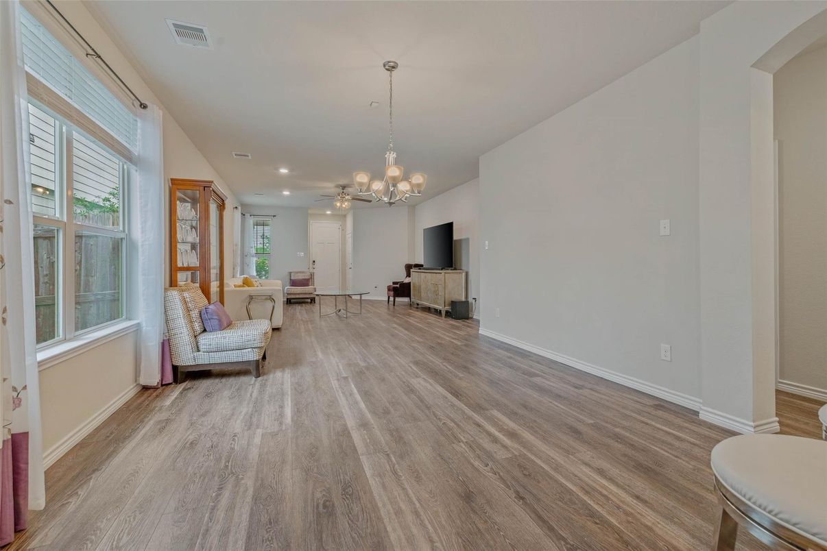 Chandelier, Interior, Recessed Lighting, Wood Texture Flooring
