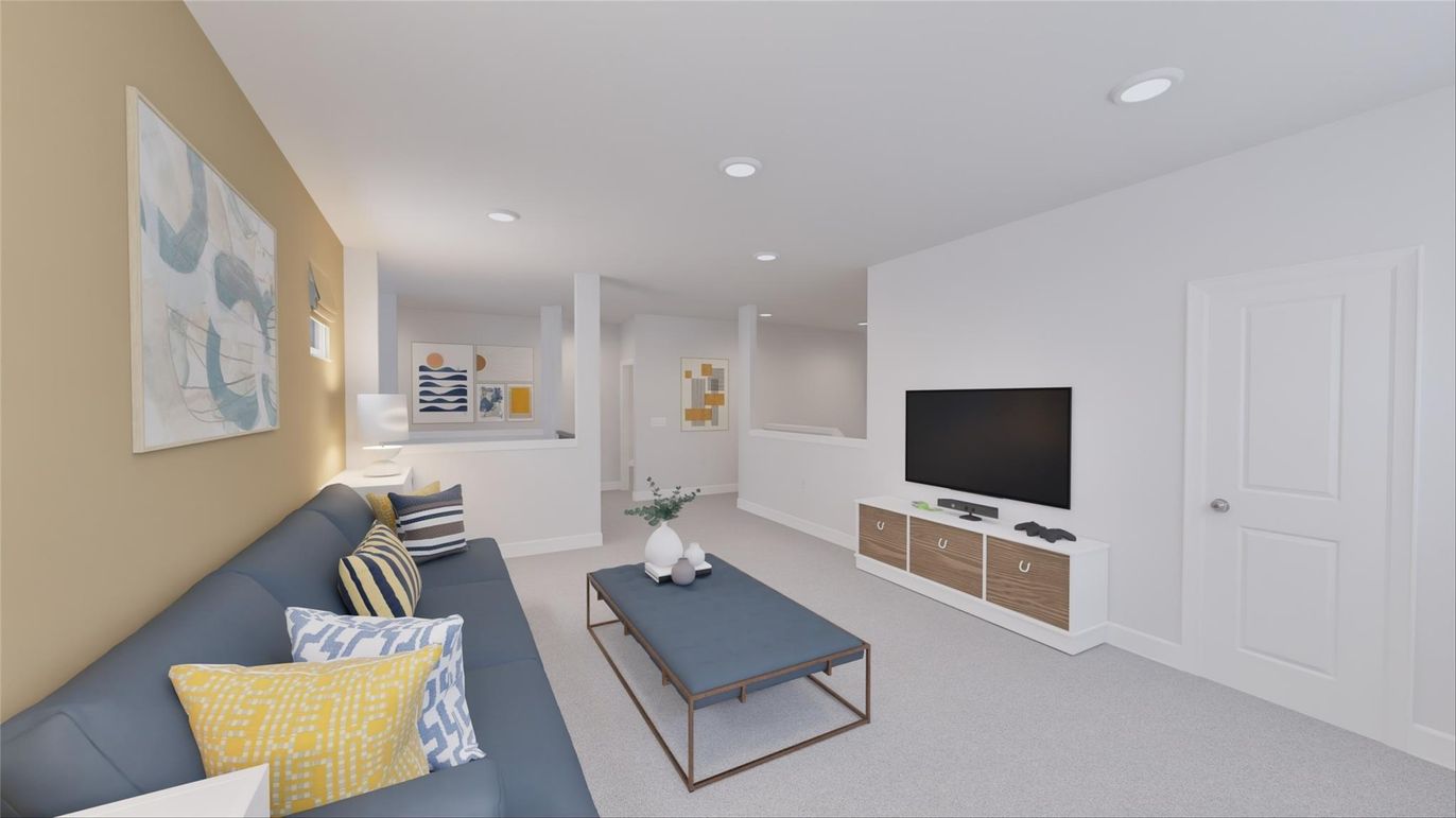 Interior, Living room, Recessed Lighting