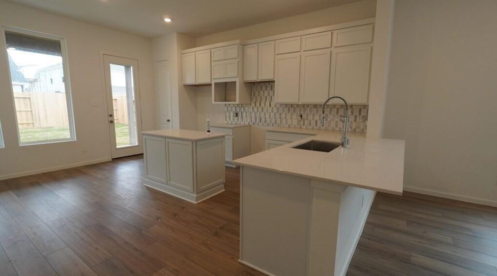 Interior, Kitchen, Recessed Lighting, Wood Texture Flooring