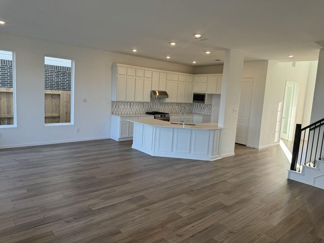 Interior, Kitchen, Recessed Lighting, Wood Texture Flooring