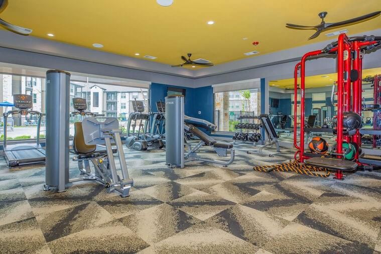 Fitness Equipment, Gym, Interior, Recessed Lighting