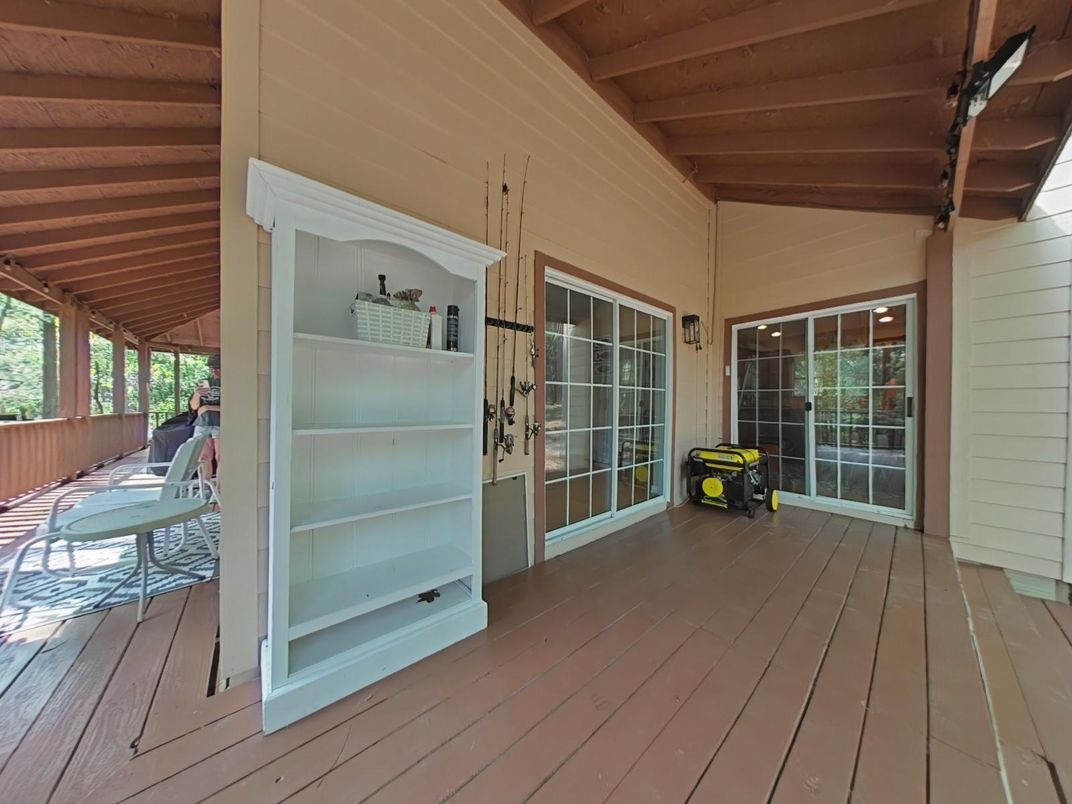 Exterior, Fitness Equipment, Wooden Beams, Wood Texture Flooring