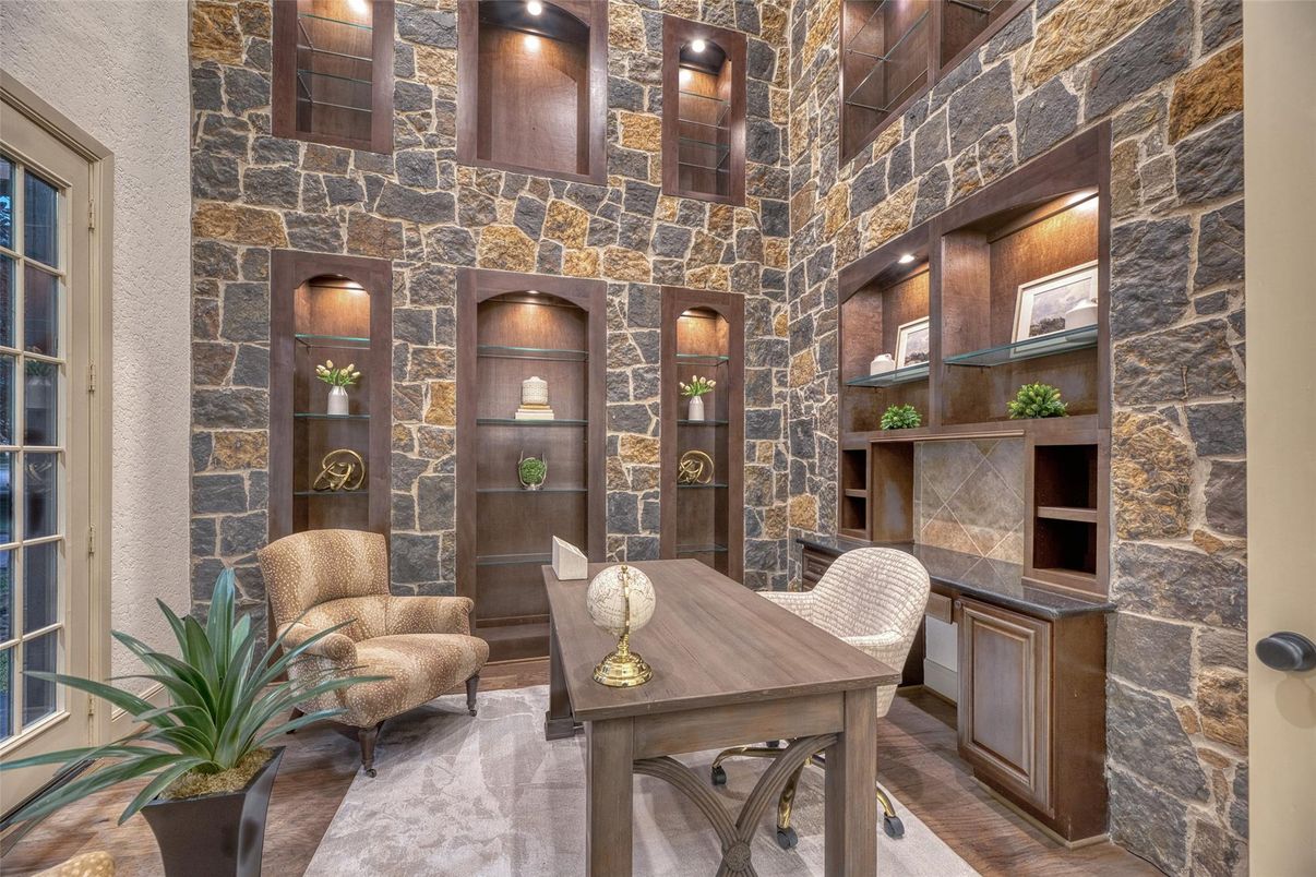 Home Office, Interior, Stone Walls