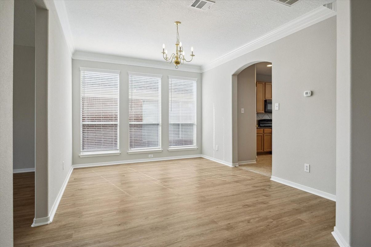 Chandelier, Empty room, Interior, Wood Texture Flooring