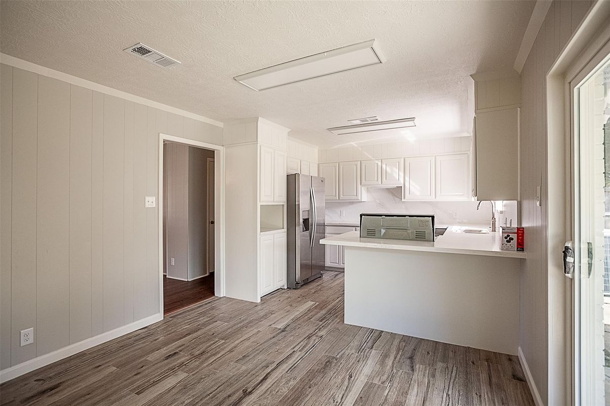 Interior, Kitchen, Wood Texture Flooring