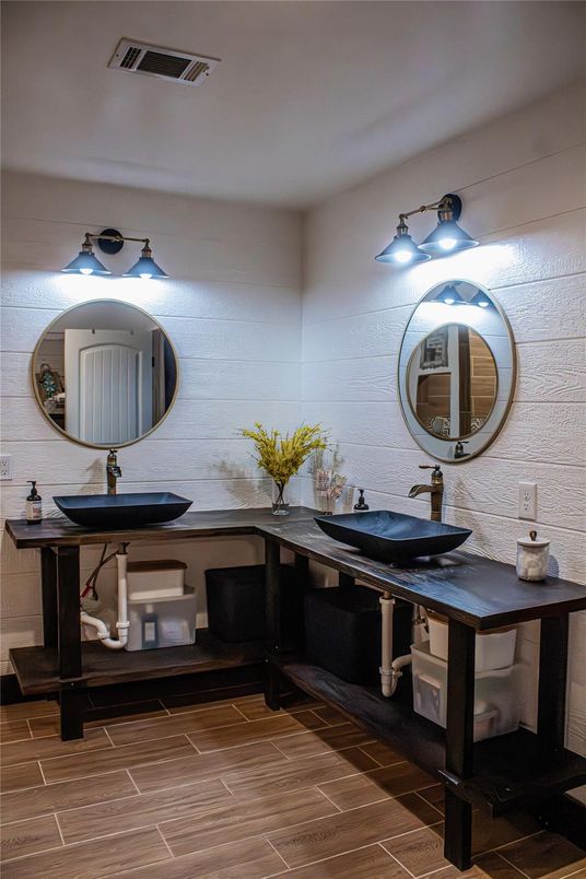 Bathroom, Interior, Wood Texture Flooring