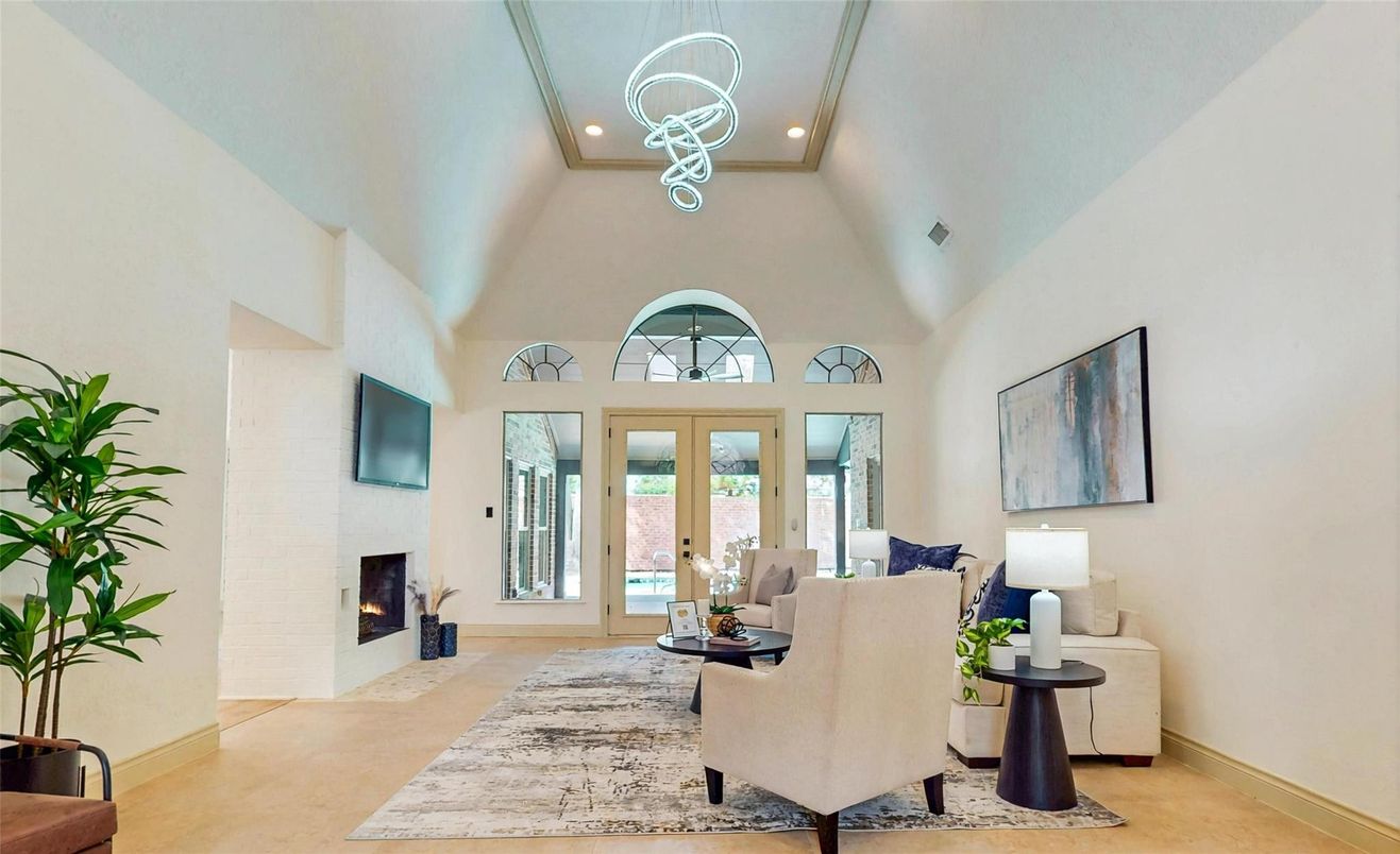 Fireplace, Interior, Living room, Recessed Lighting