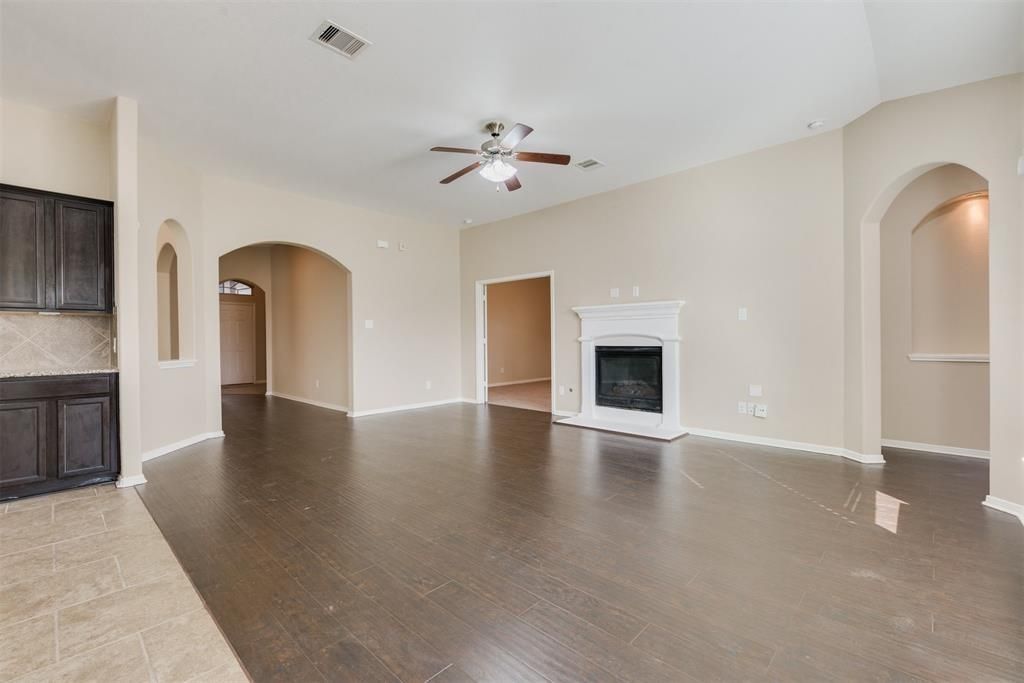 Empty room, Fireplace, Interior, Wood Texture Flooring