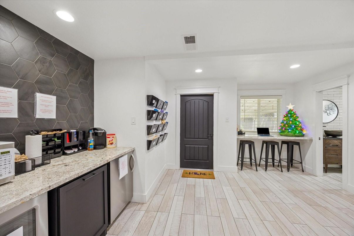 Interior, Kitchen, Recessed Lighting, Wood Texture Flooring