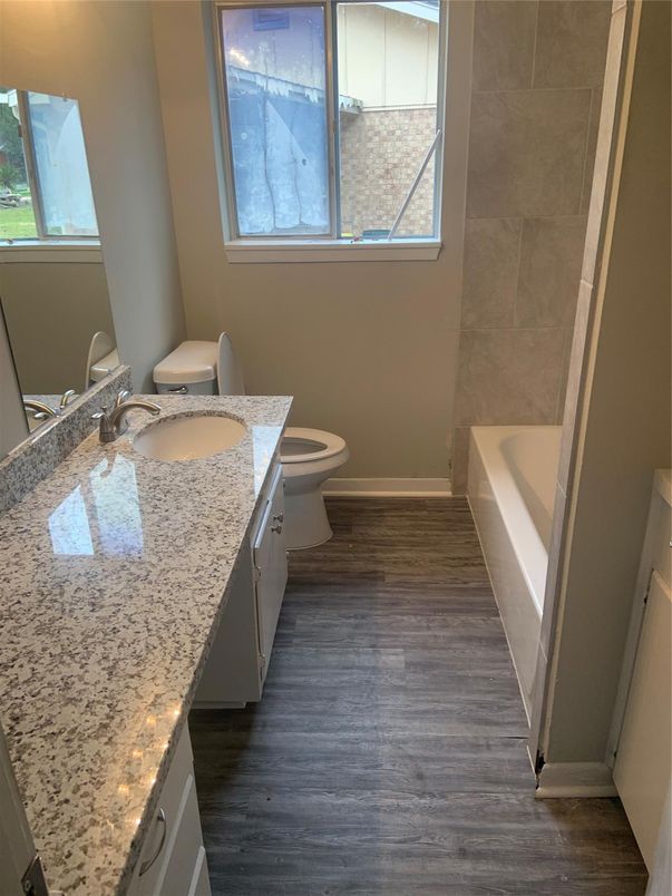 Bathroom, Dual Sink Vanities, Interior, Wood Texture Flooring