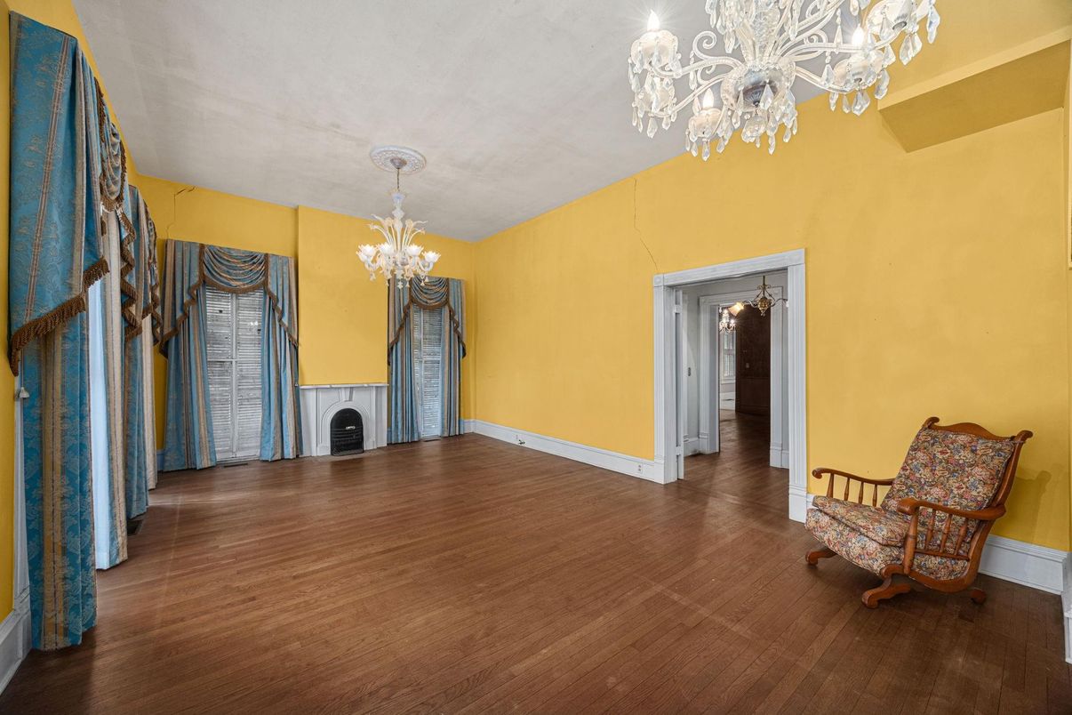 Chandelier, Interior, Wood Texture Flooring