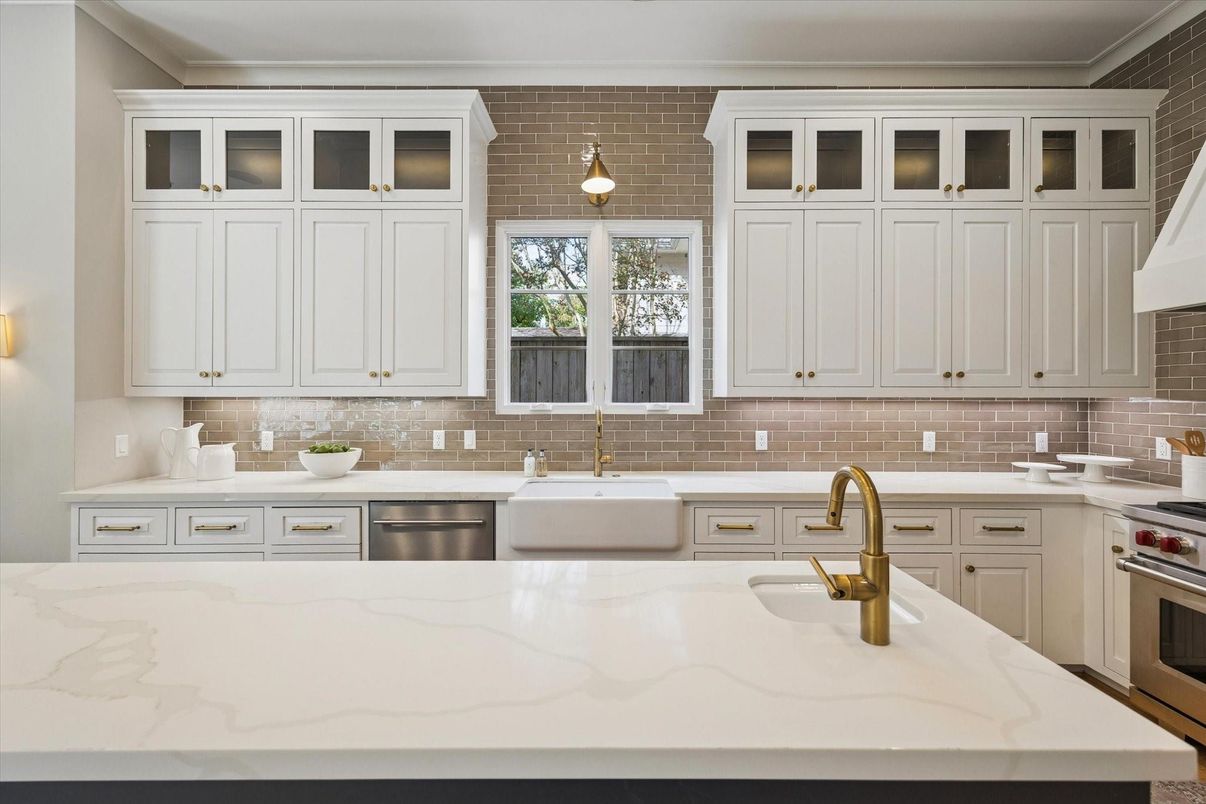 Interior, Kitchen, Stainless Steel Appliances, Stone Walls