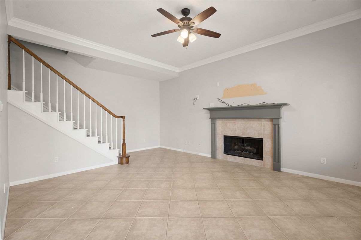Empty room, Fireplace, Interior