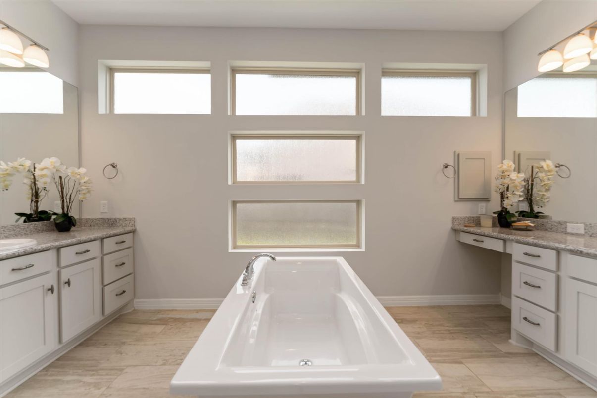 Bathroom, Dual Sink Vanities, Interior, Wood Texture Flooring