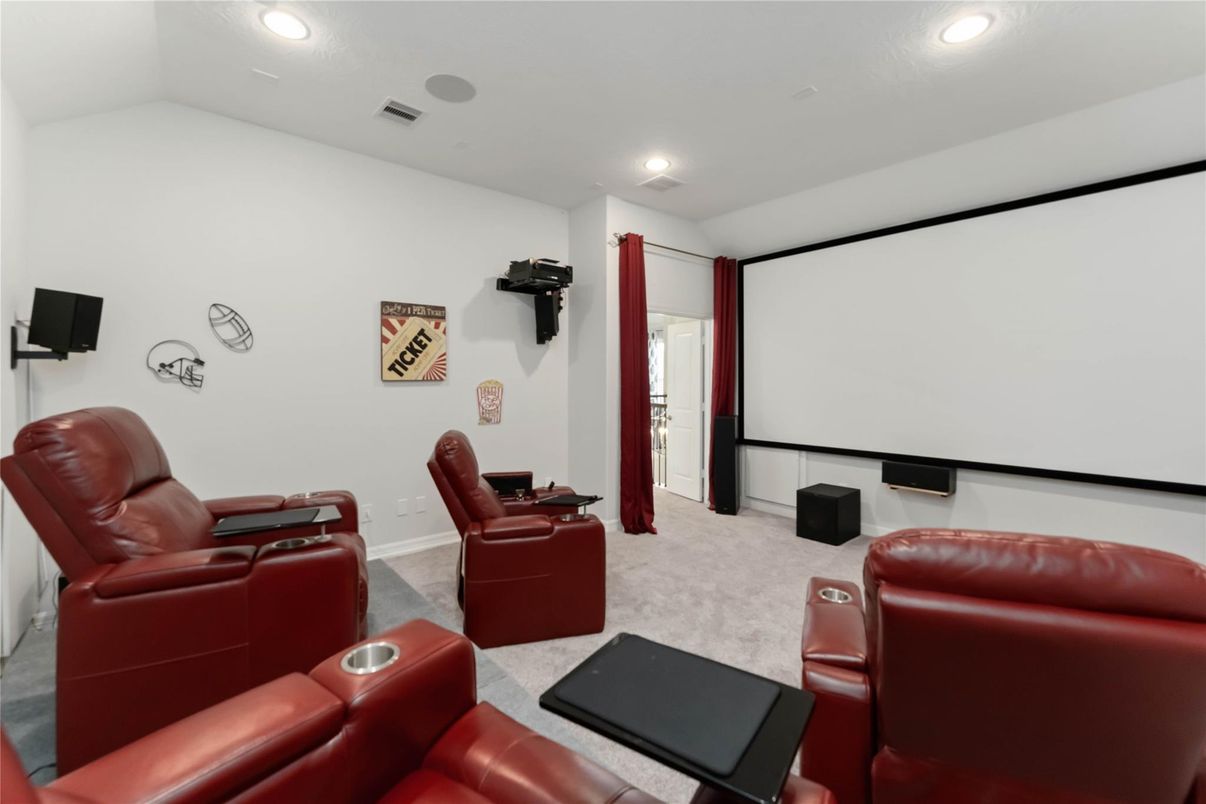Home Theatre Room, Interior, Projection Screen, Recessed Lighting, Theatre Room