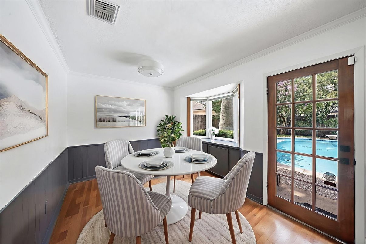 Dining room, Interior, Wood Texture Flooring