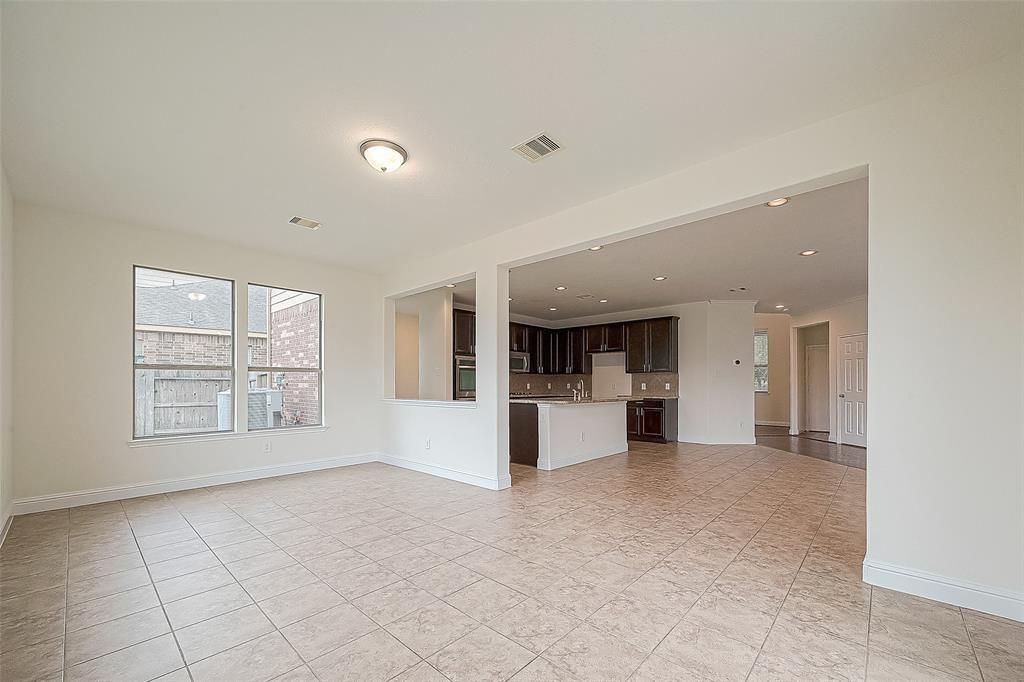 Empty room, Interior, Kitchen, Recessed Lighting