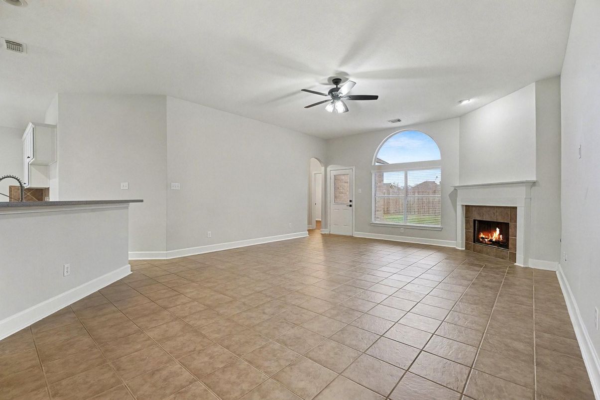 Empty room, Fireplace, Interior, Recessed Lighting