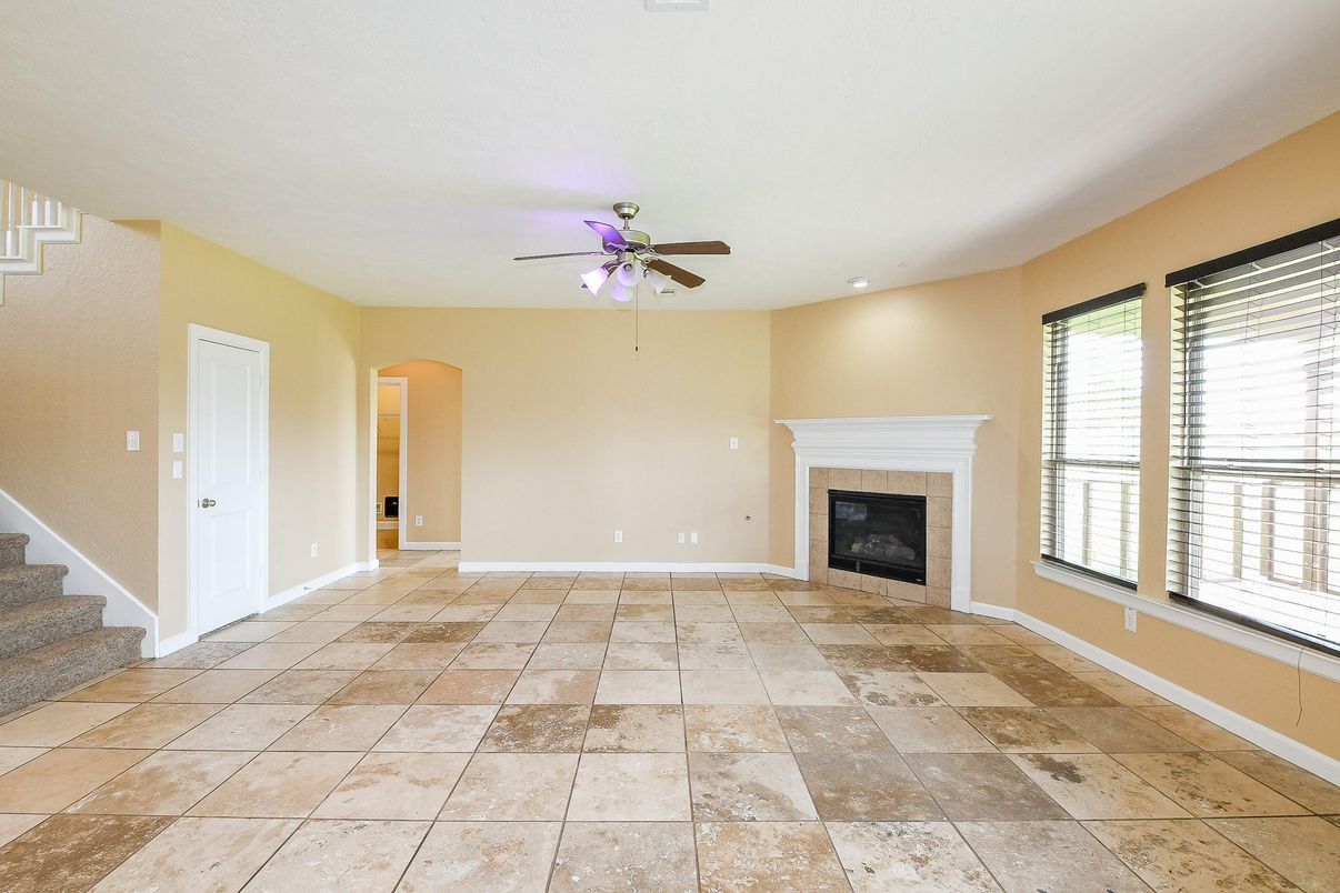 Empty room, Fireplace, Interior, Recessed Lighting