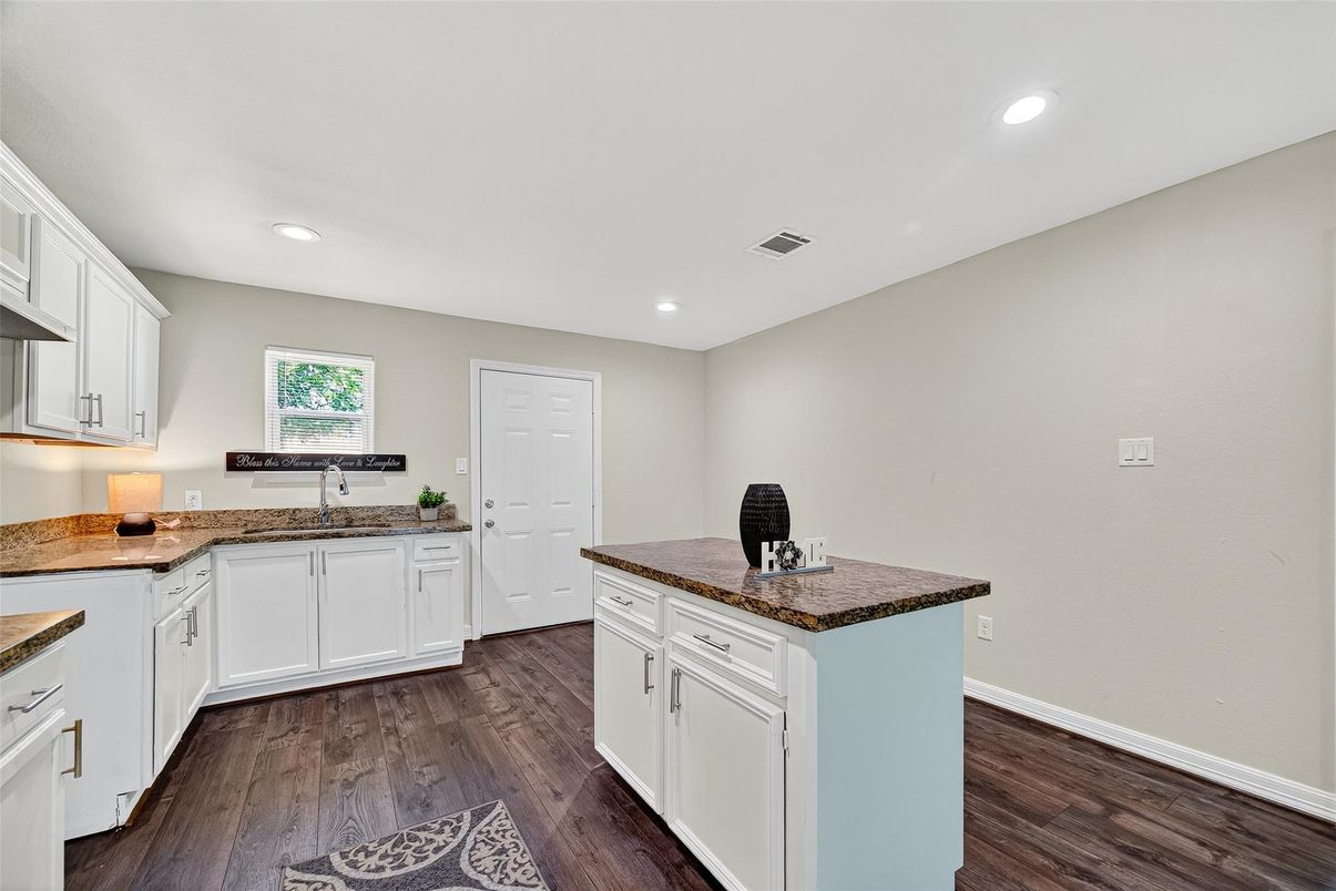 Interior, Kitchen, Recessed Lighting, Wood Texture Flooring
