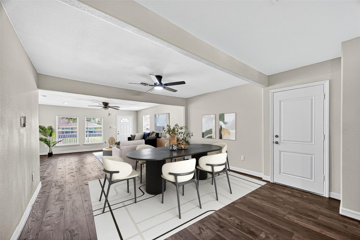 Dining room, Interior, Wood Texture Flooring