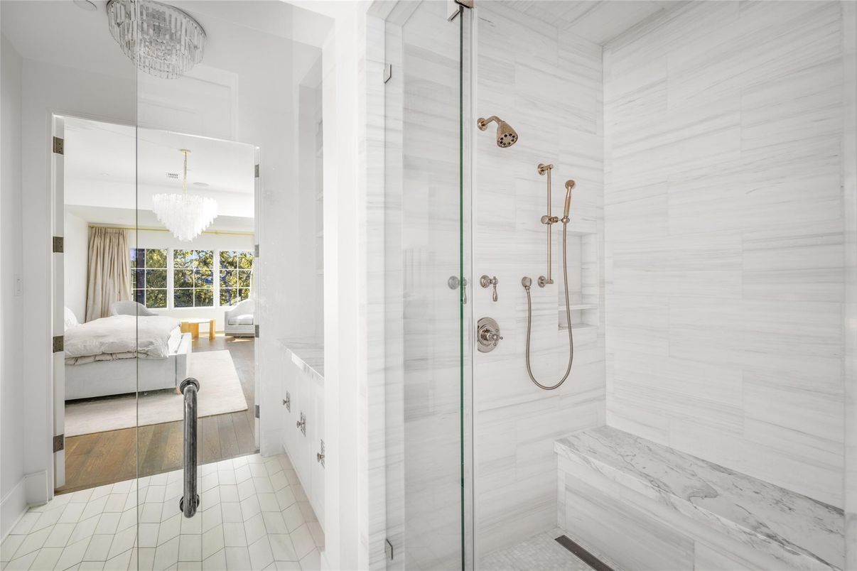 Bathroom, Bedroom, Chandelier, Glass Shower, Interior