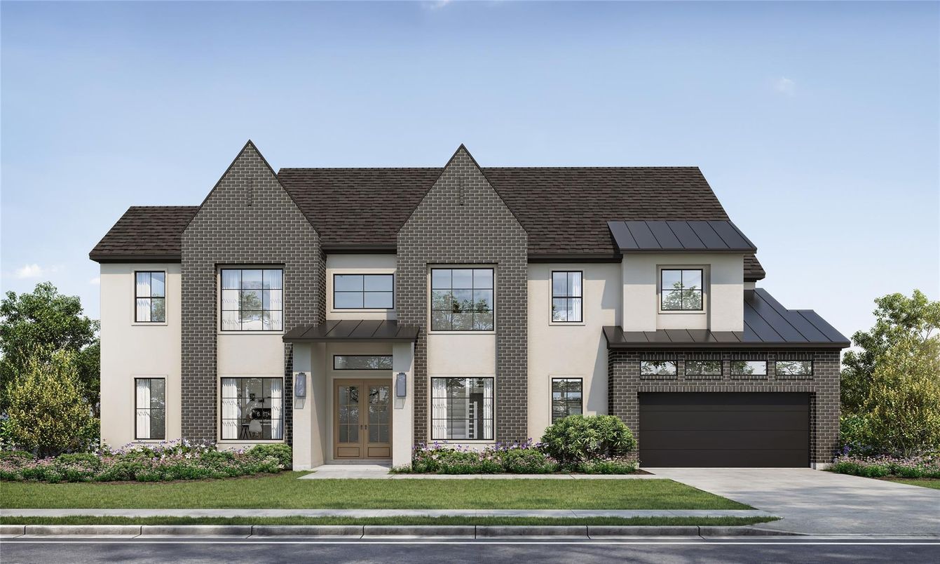 Attached, Exterior, Facade, Brick Facade, French Provincial