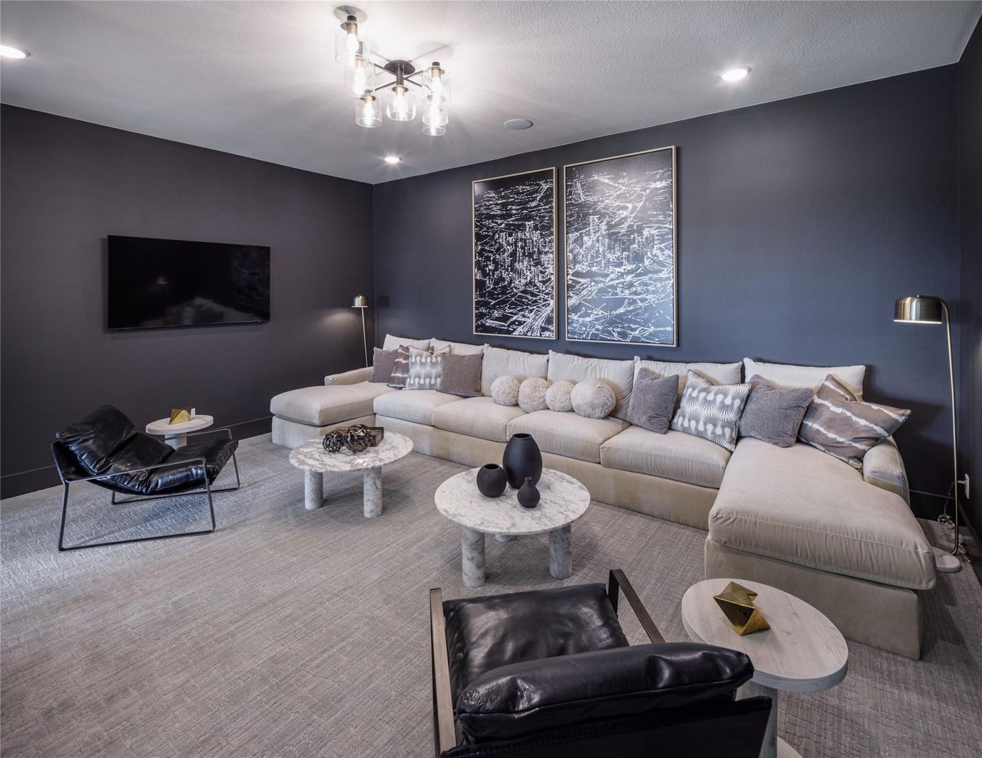 Interior, Living room, Recessed Lighting