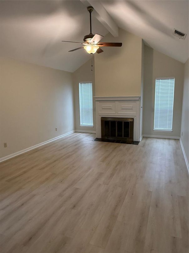 Empty room, Fireplace, Interior, Wood Texture Flooring