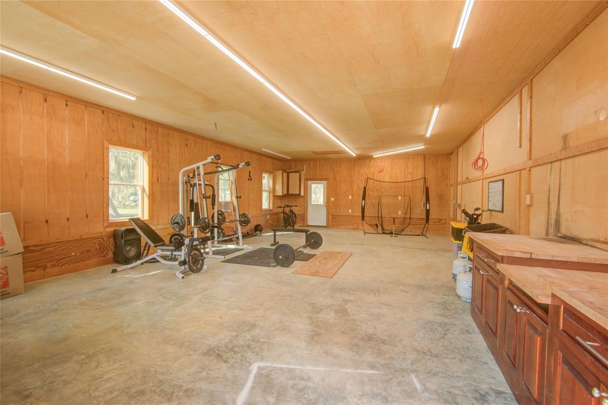 Fitness Equipment, Interior, Wooden Walls