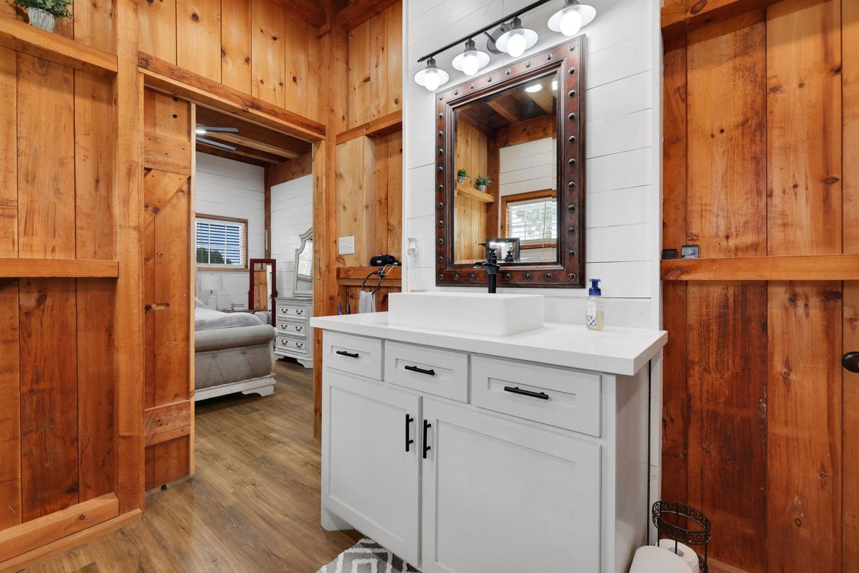Bathroom, Interior, Wood Texture Flooring, Wooden Walls