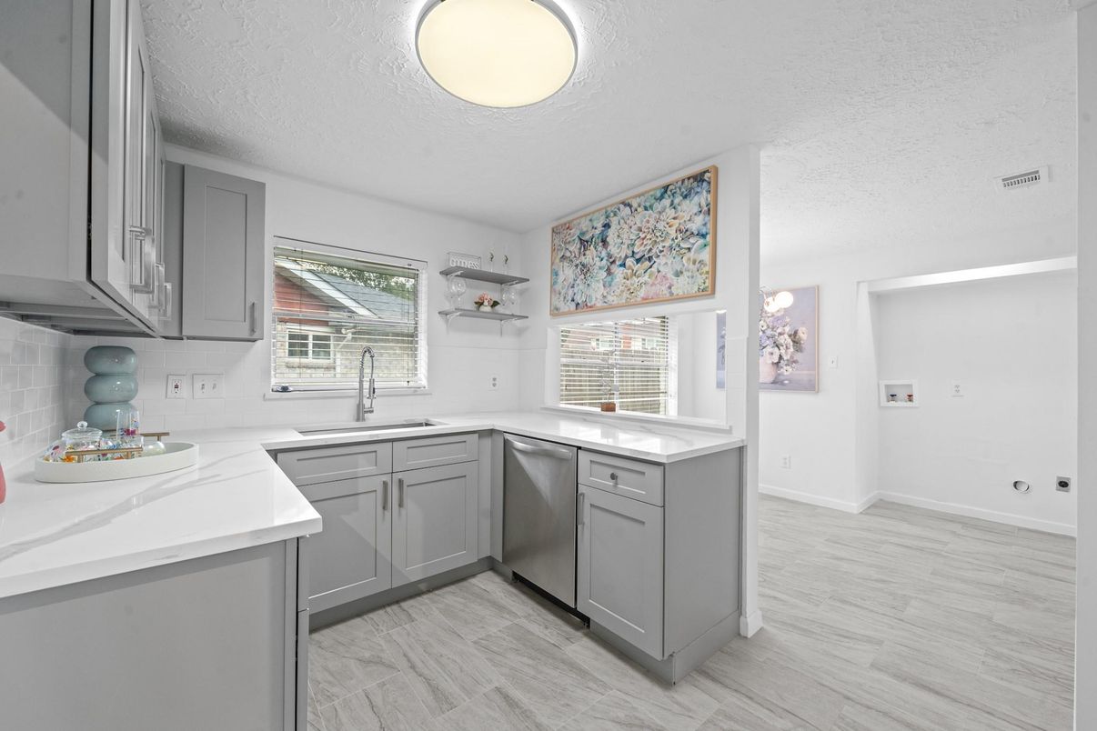 Interior, Kitchen, Wood Texture Flooring