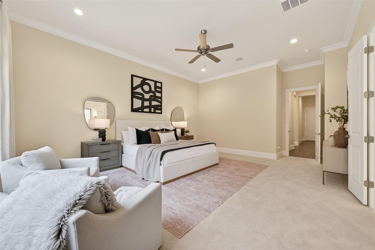 Bedroom, Interior, Recessed Lighting