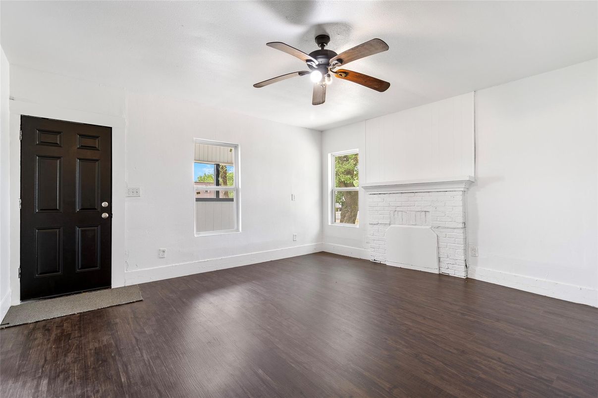 Empty room, Fireplace, Interior, Wood Texture Flooring