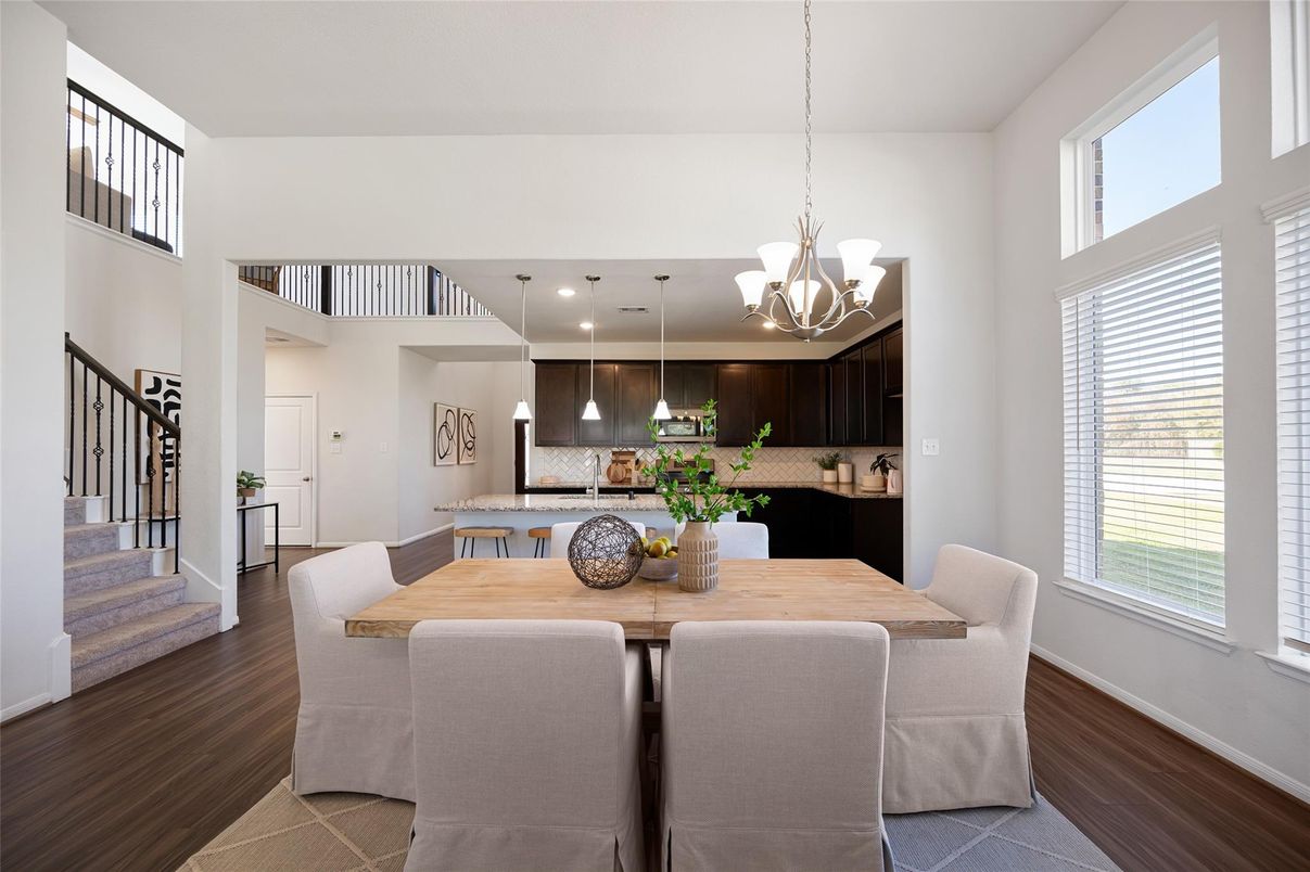 Chandelier, Dining room, Interior, Kitchen, Pendant Lights, Wood Texture Flooring