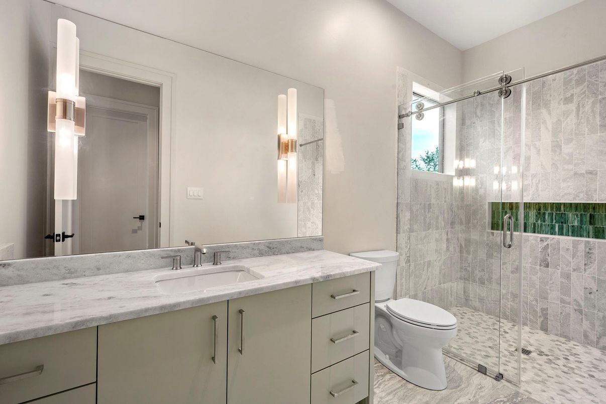 Bathroom, Glass Shower, Interior, Marble