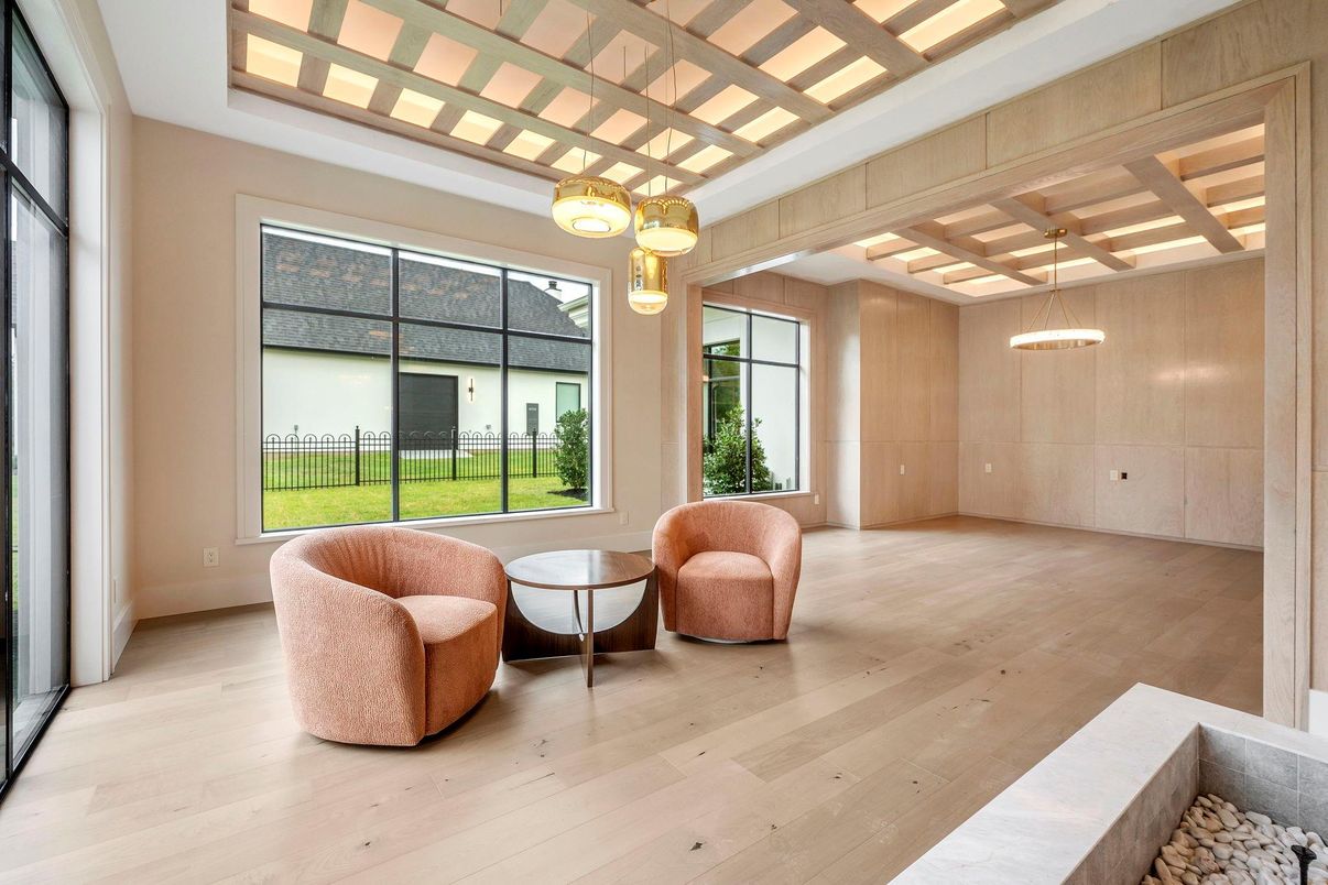 Interior, Pendant Lights, Wood Texture Flooring, Wooden Walls