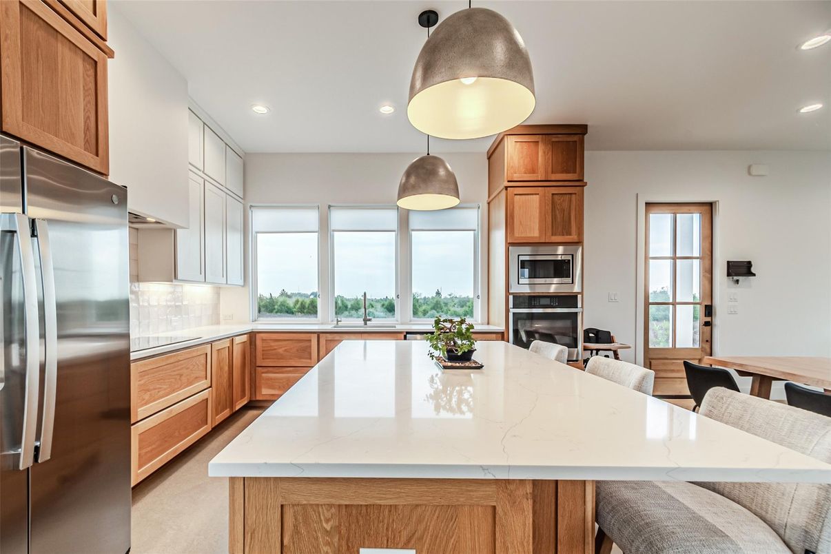 Interior, Kitchen, Pendant Lights, Recessed Lighting, Stainless Steel Appliances