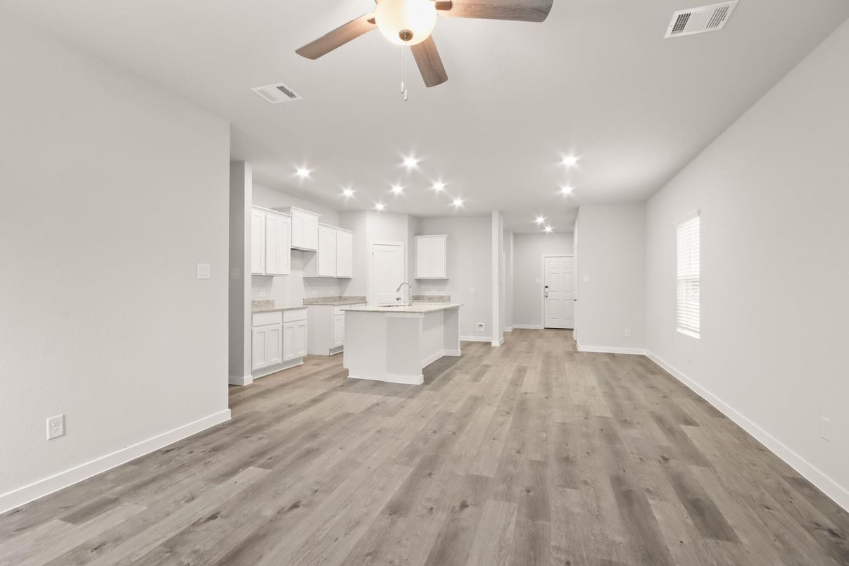 Interior, Kitchen, Recessed Lighting, Wood Texture Flooring