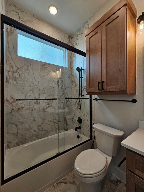Bathroom, Glass Shower, Interior, Marble Walls, Recessed Lighting
