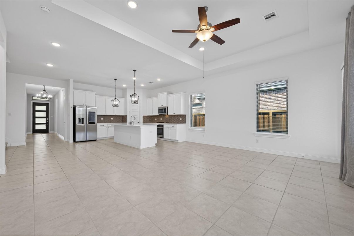 Interior, Kitchen, Pendant Lights, Recessed Lighting, Stainless Steel Appliances