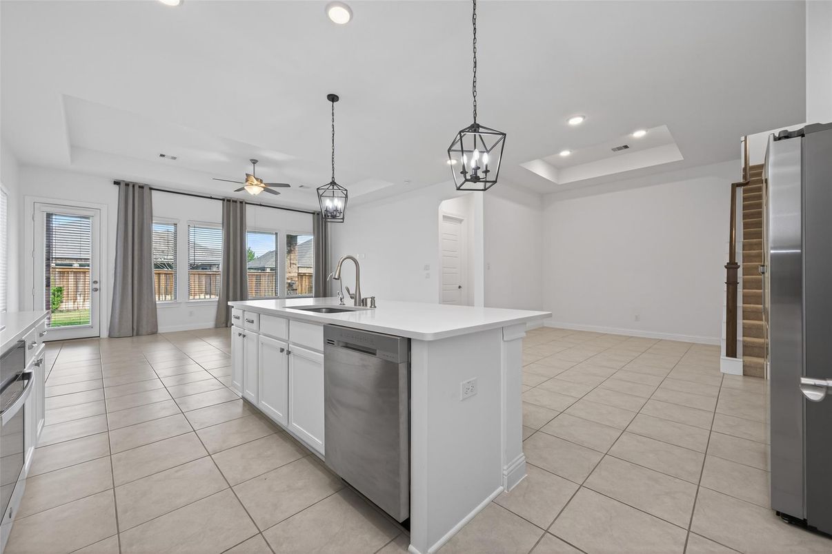 Interior, Kitchen, Pendant Lights, Recessed Lighting, Stainless Steel Appliances