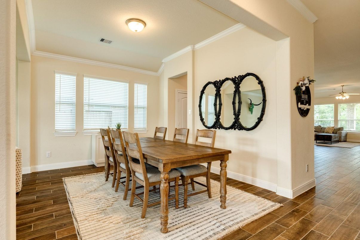 Dining room, Interior, Wood Texture Flooring