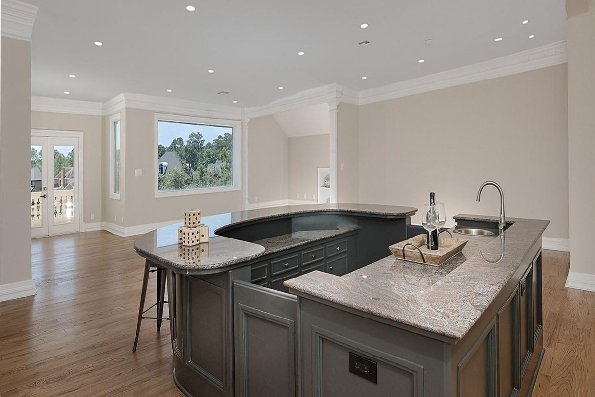 Interior, Kitchen, Recessed Lighting, Wood Texture Flooring