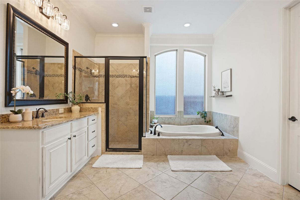 Bathroom, Glass Shower, Interior, Recessed Lighting, Water