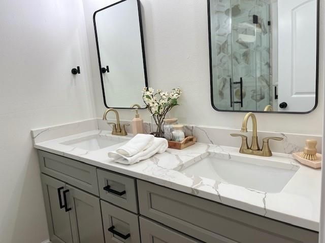 Bathroom, Dual Sink Vanities, Glass Shower, Interior