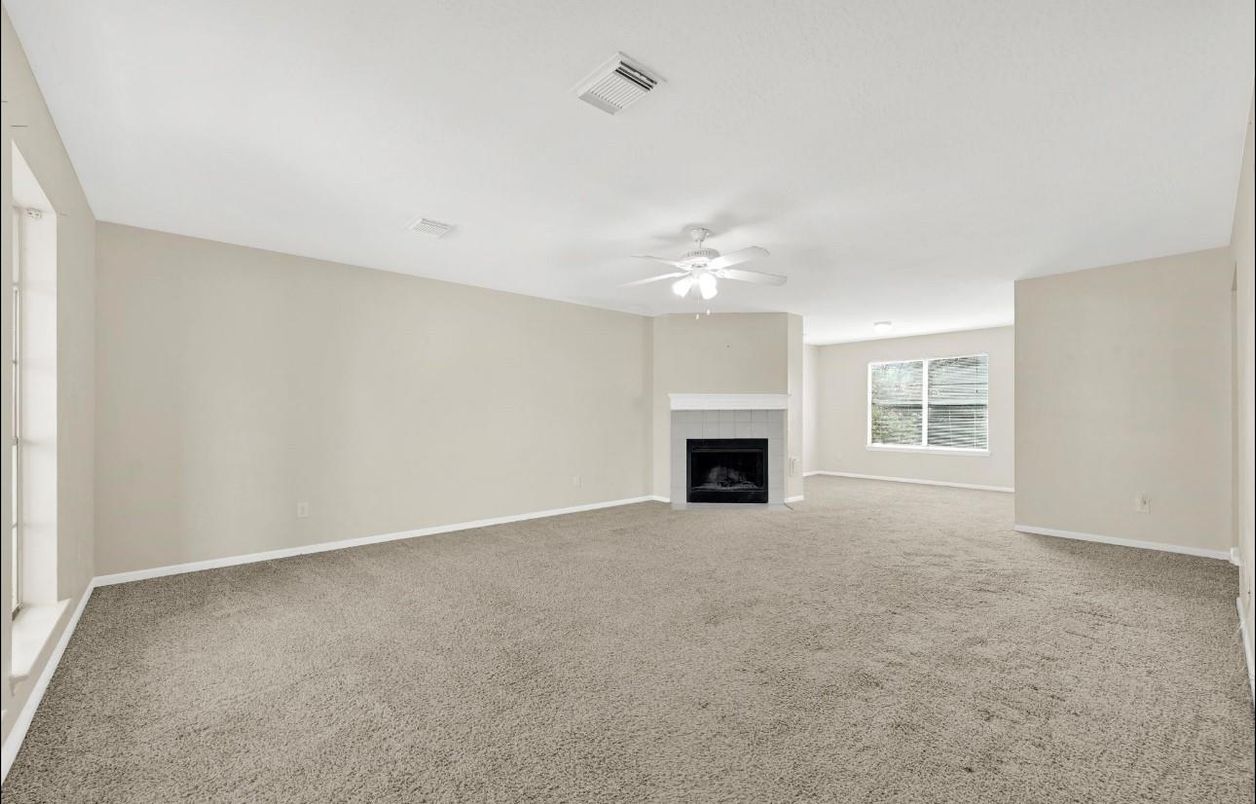 Empty room, Fireplace, Interior