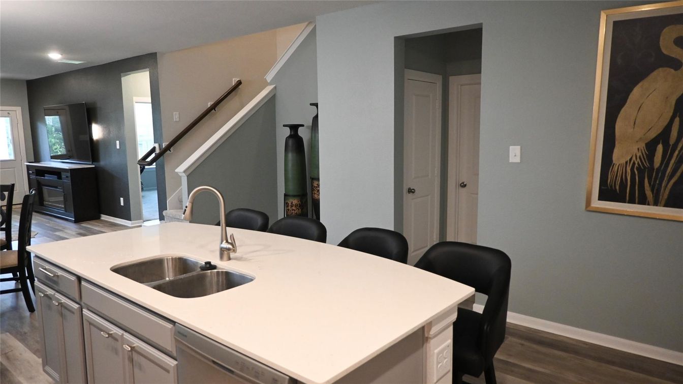 Interior, Kitchen, Recessed Lighting, Wood Texture Flooring