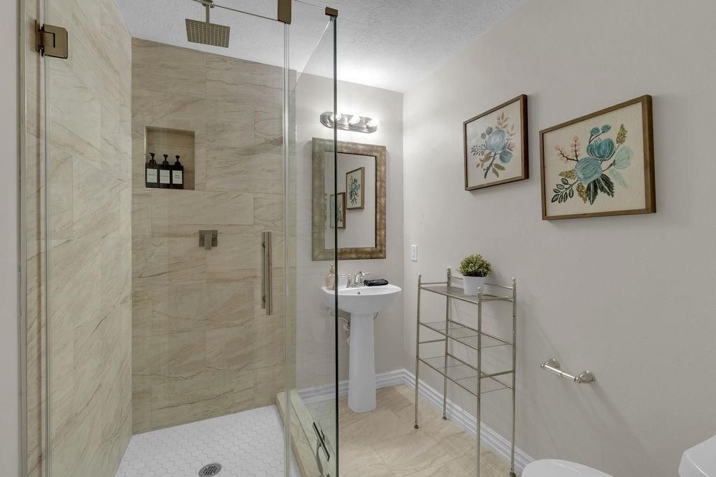 Bathroom, Glass Shower, Interior, Marble Walls