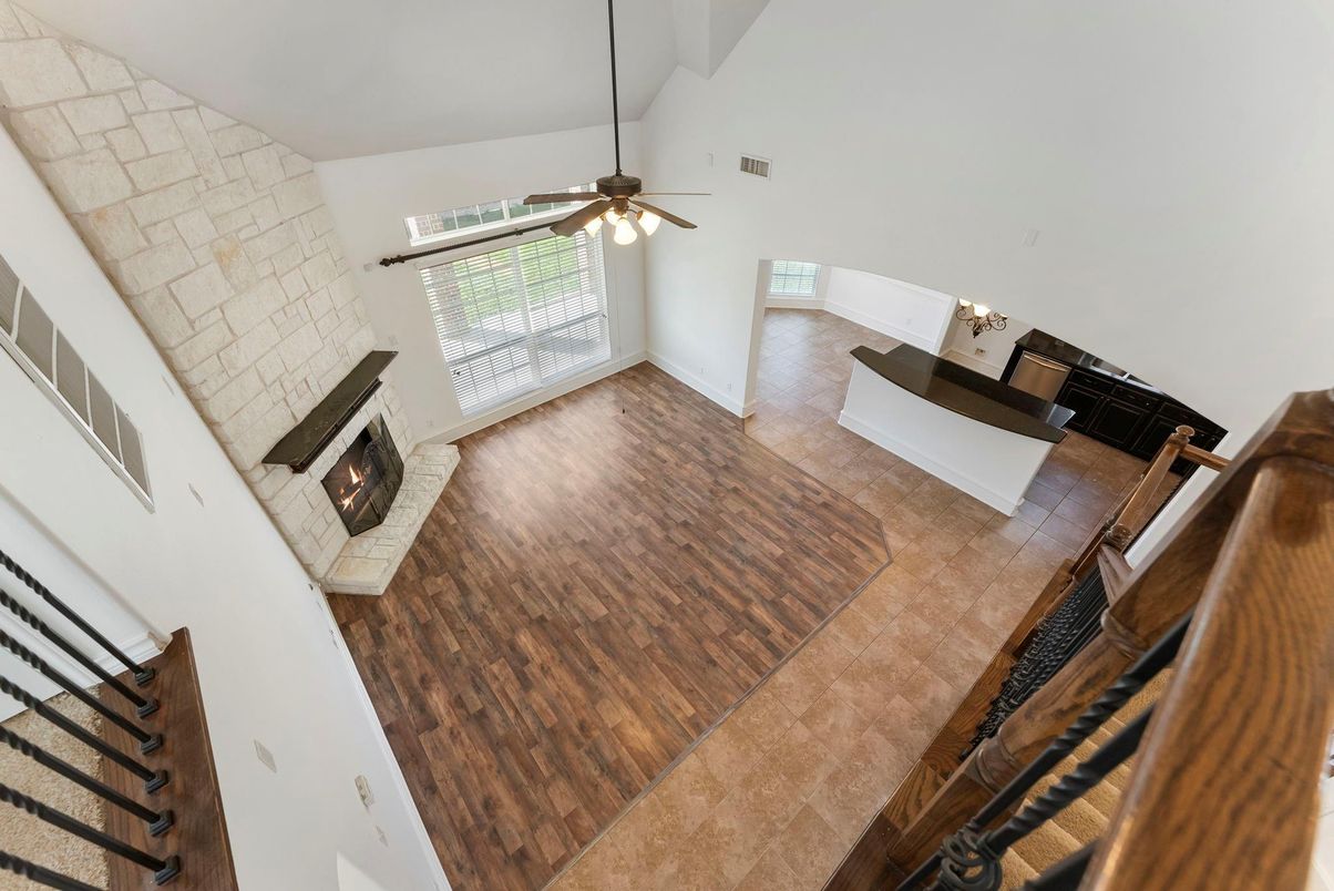 Fireplace, Interior, Stone Walls, Wood Texture Flooring